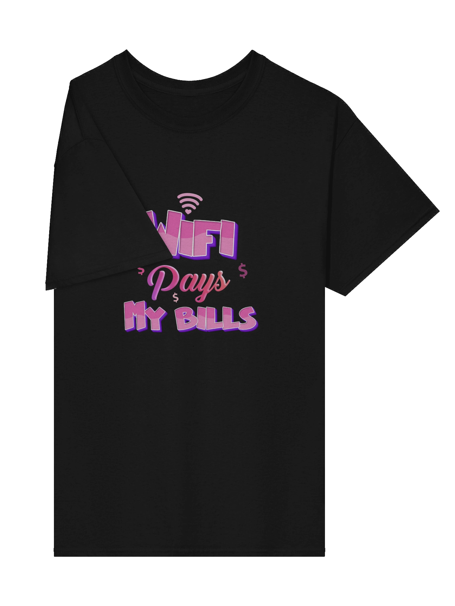 "WiFi Pays My Bills" Women’s T-Shirt | Cute Graphic Tee with Pink Lettering | Trendy Hustle Aesthetic Top product image (5)