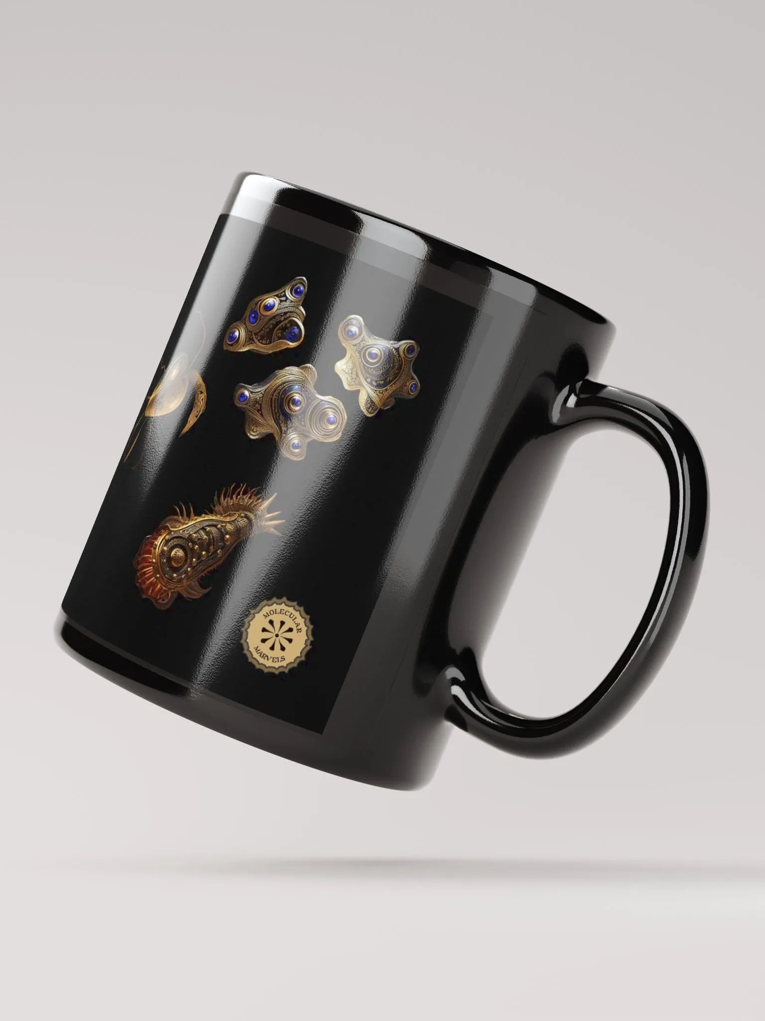 Black Ceramic Parasitology Mug - Science Lover Gift - parasites- Microbiologist- researcher-protozoa- worms product image (4)
