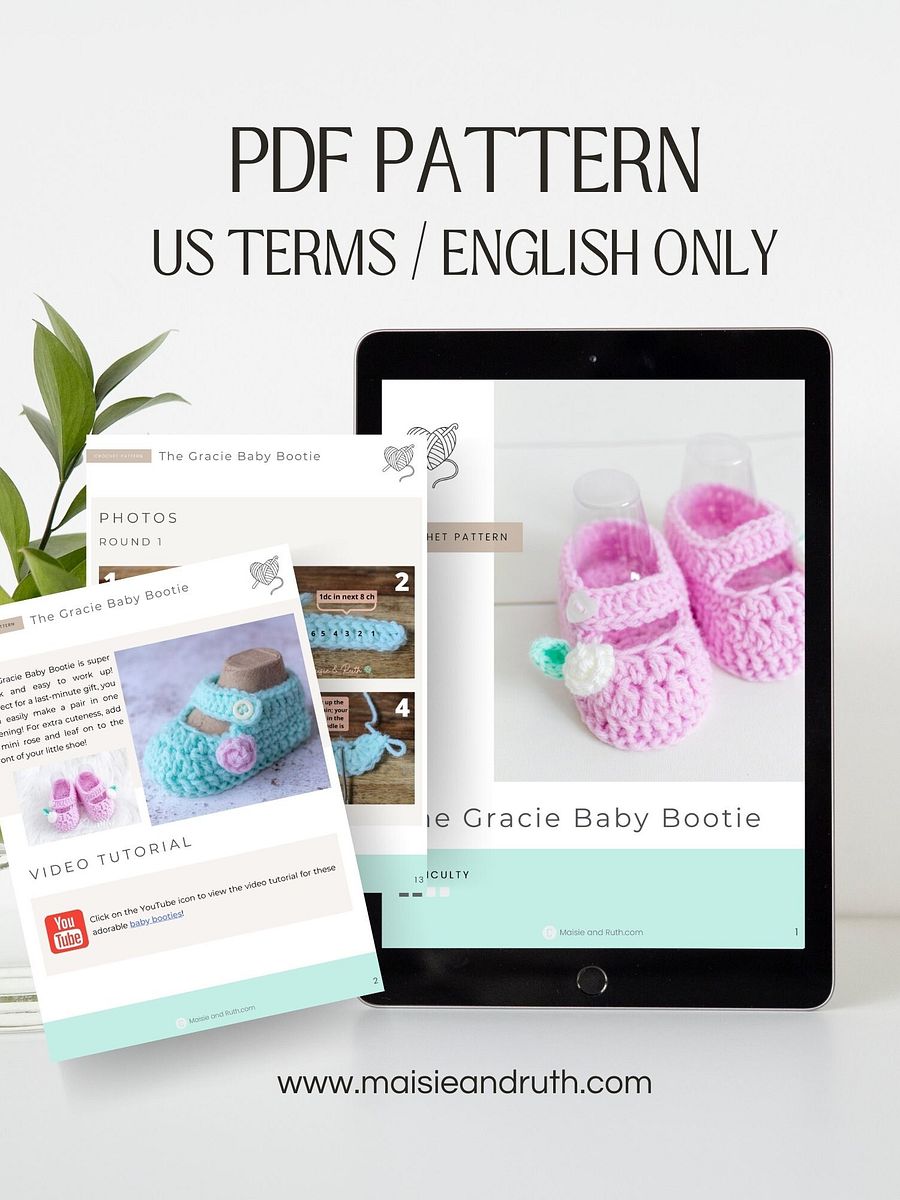 Crochet Pattern: Gracie Baby Shoes product image (3)