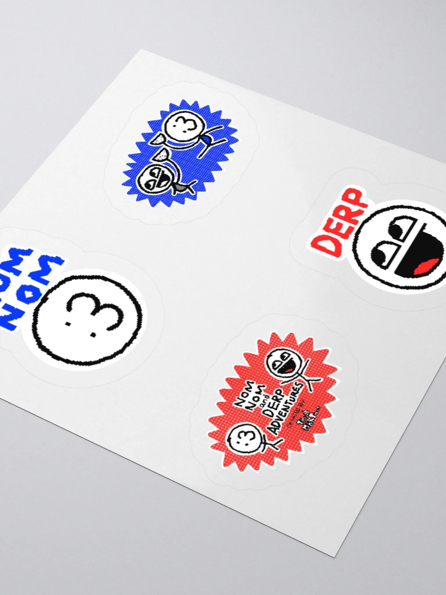 Nom Nom and Derp! (4 STICKER PACK) product image (11)