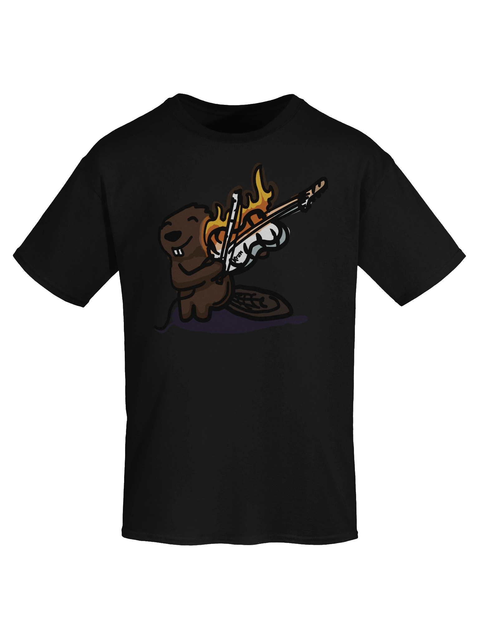 Flaming Violin Beaver T-Shirt product image (7)