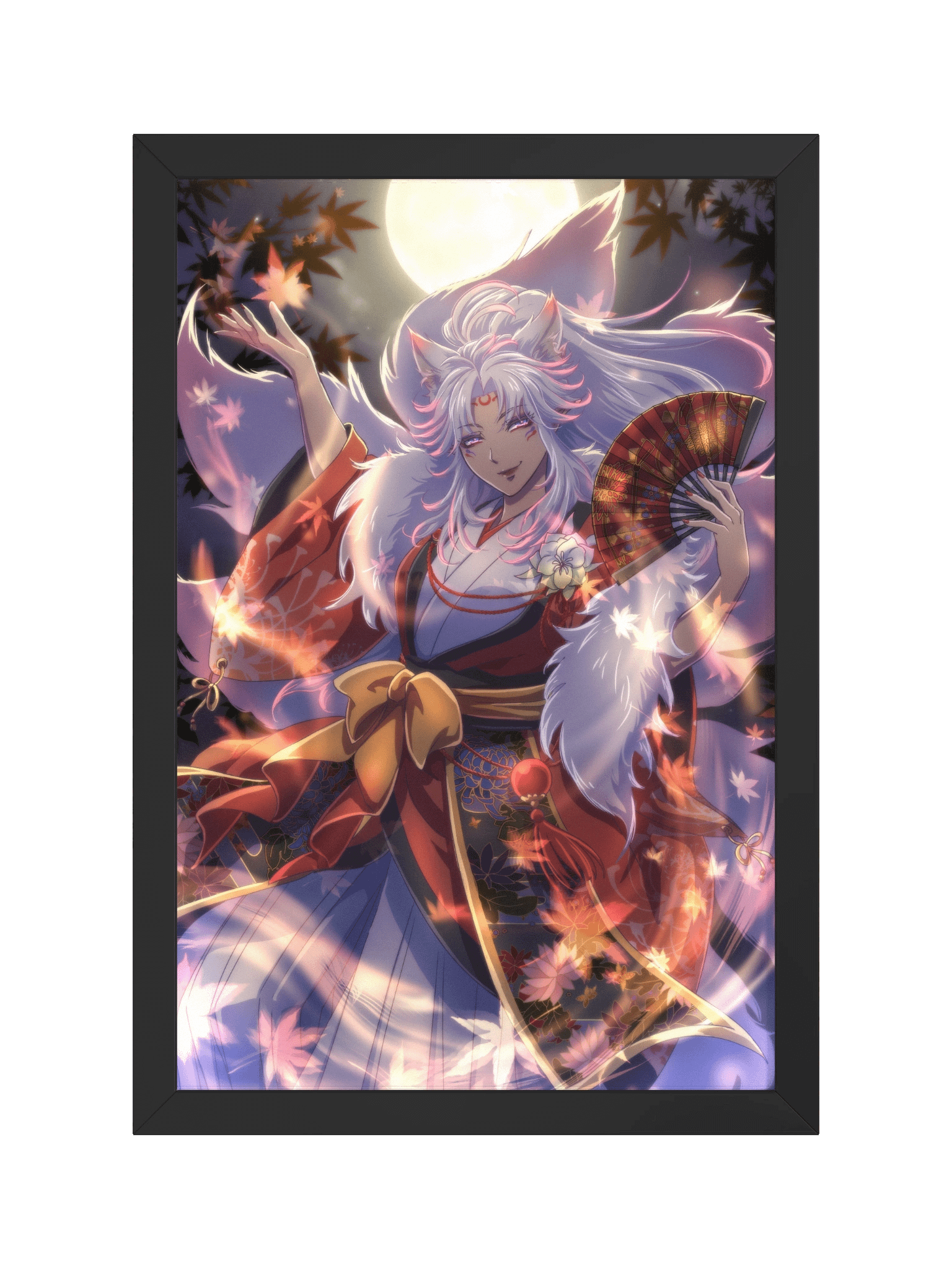 “Spirit of the Silver Moon” Ayous Wood Framed Poster product image (1)