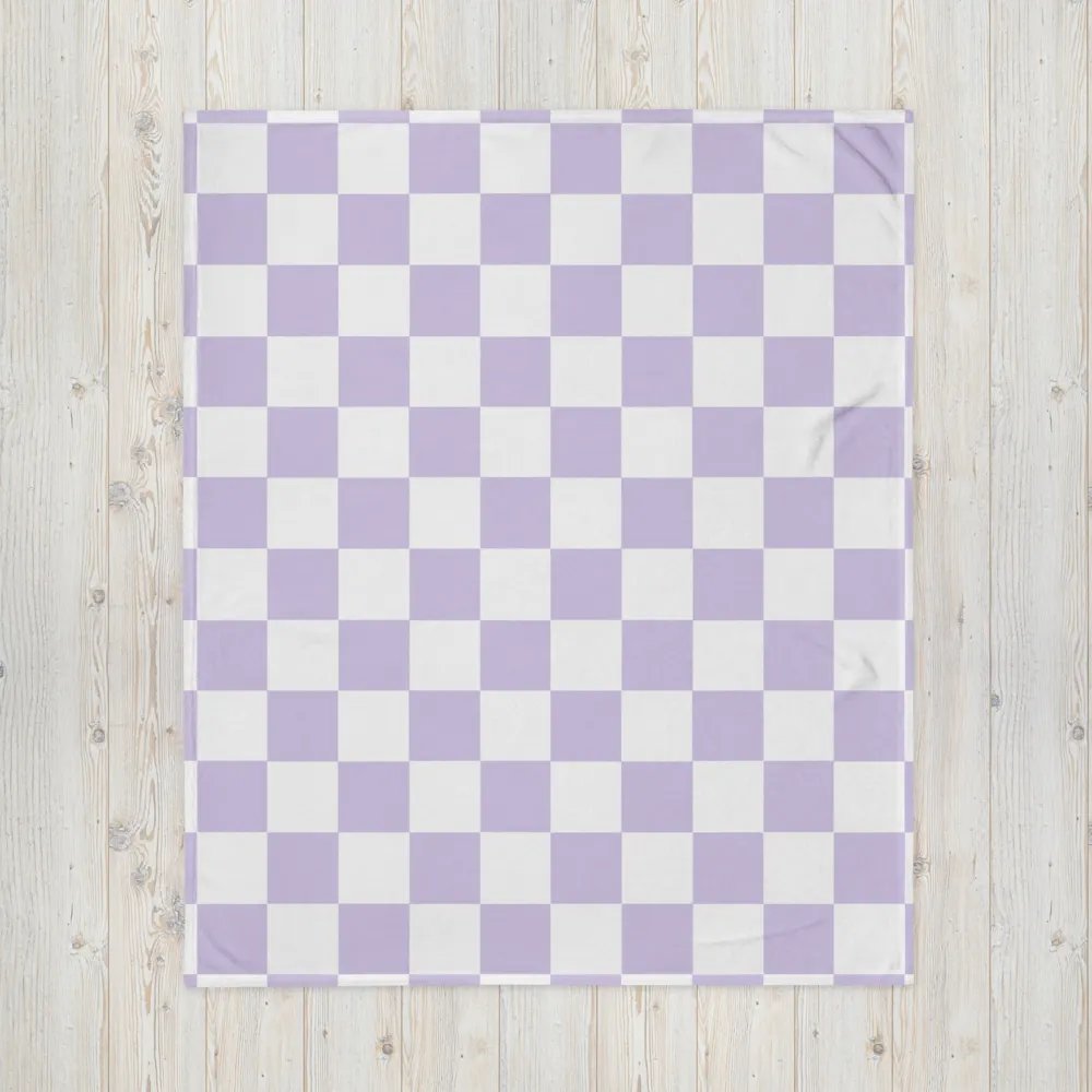 Squares White and Lilac/Throw Blanket by Allcolor product image (4)