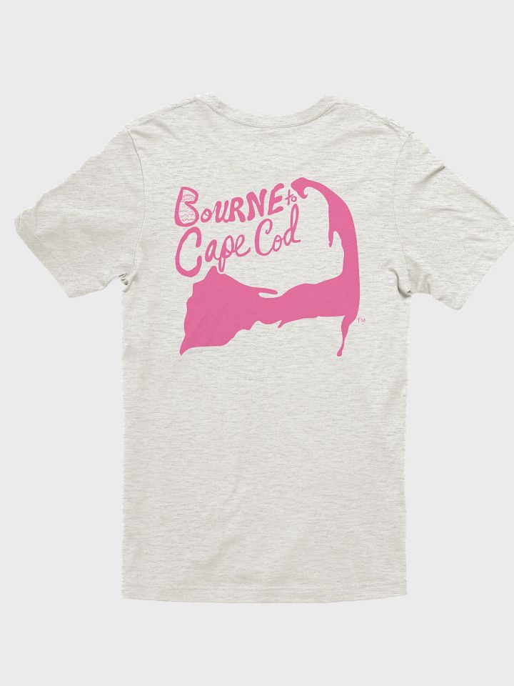 Men's | BOURNE to Cape Cod™ | Supersoft T-Shirt by Bella+Canvas | Brilliant Rose Pink Logo on Light Neutrals product image (16)