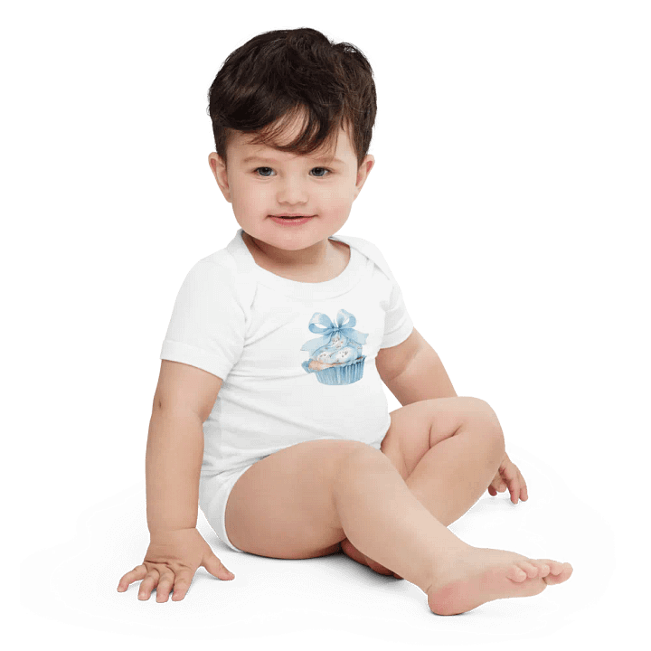 Baby Blue Gift Cupcake Onesie product image (1)