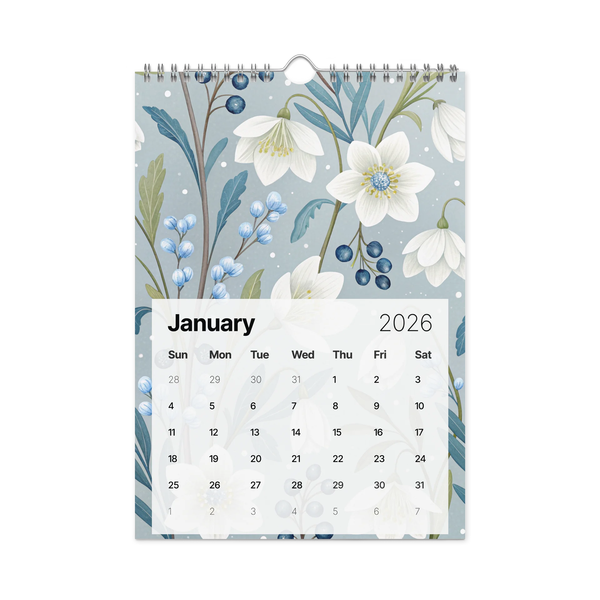 Floral Dreams – Elegant Gouache Pattern Wall Calendar 2026 product image (6)