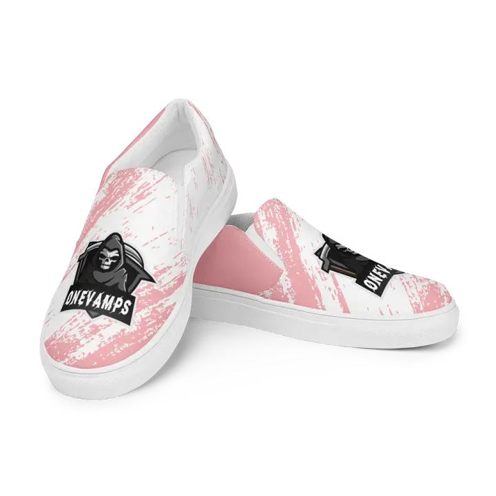 Women's Slip-On Canvas Shoes OneVamps Pink-White product image (1)