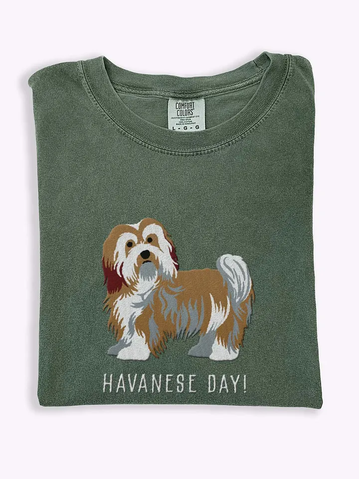 Havanese Day! T-Shirt(Embroidered) of a Havanese(Brown) product image (1)