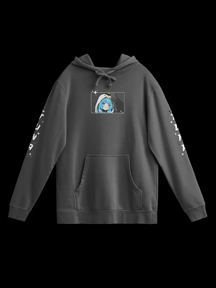 Black & Blue Hoodie Pigment Dyed Unisex Oversized product image (1)