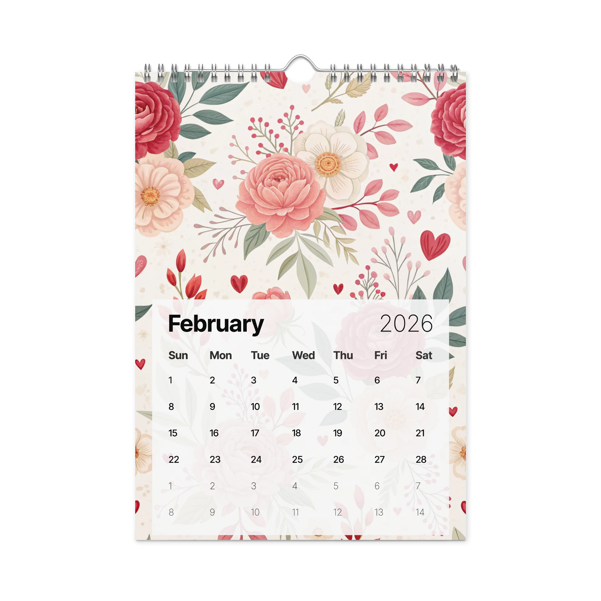 Floral Dreams – Elegant Gouache Pattern Wall Calendar 2026 product image (5)