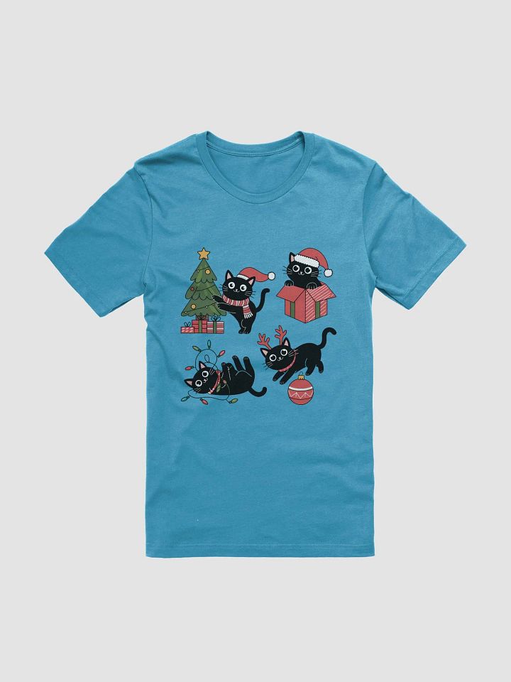 Festive Black Cats Christmas T-Shirt product image (1)