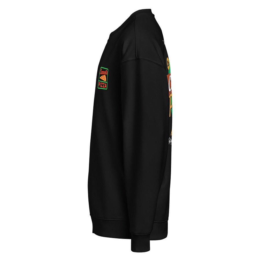 Black Oversized Cannoli's Pizza Sweater product image (3)