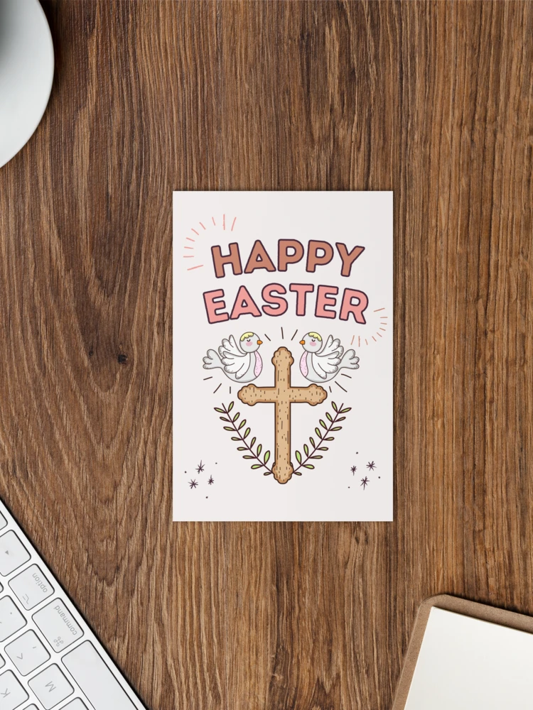 Happy Easter Doves & Cross Greetings Card product image (7)