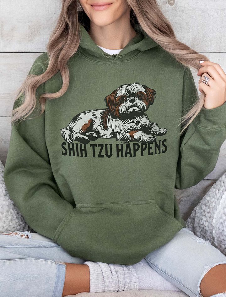 Shih Tzu Happens Hooded Sweatshirt | Funny Hoodie Design for Shih Tzu Paw-Rents product image (10)