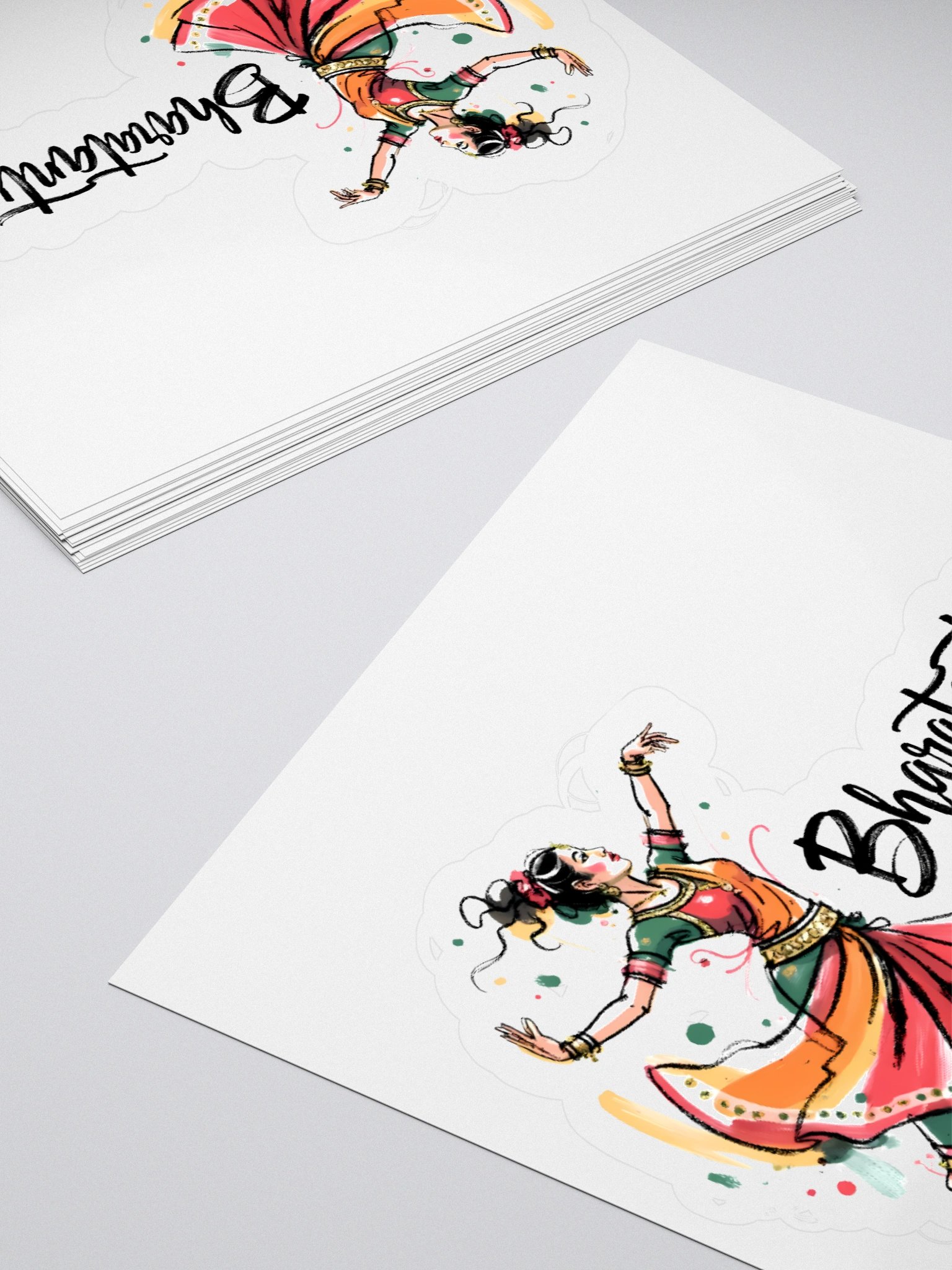 Elegant Bharatanatyam Dance | Traditional Indian Art Sticker product image (12)