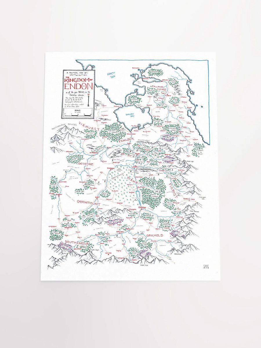 "The Kingdom of Endon" | Printed Map product image (8)
