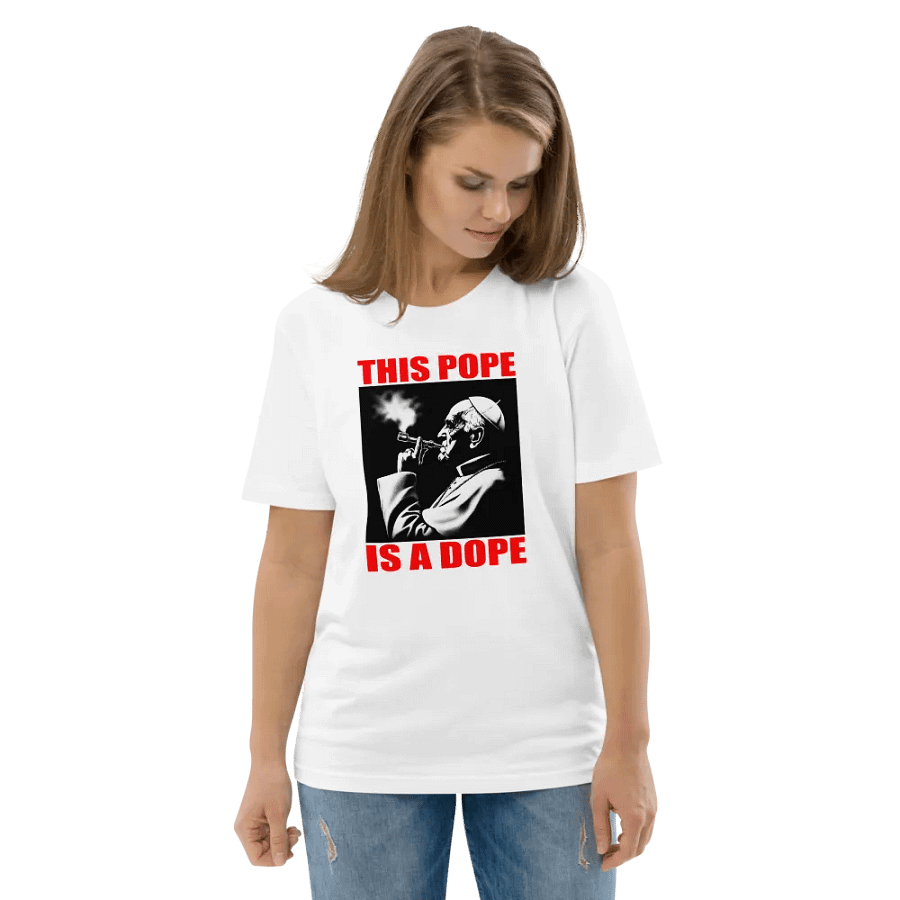 Satirical Pope Smoking T-Shirt This Pope is a Dope product image (6)