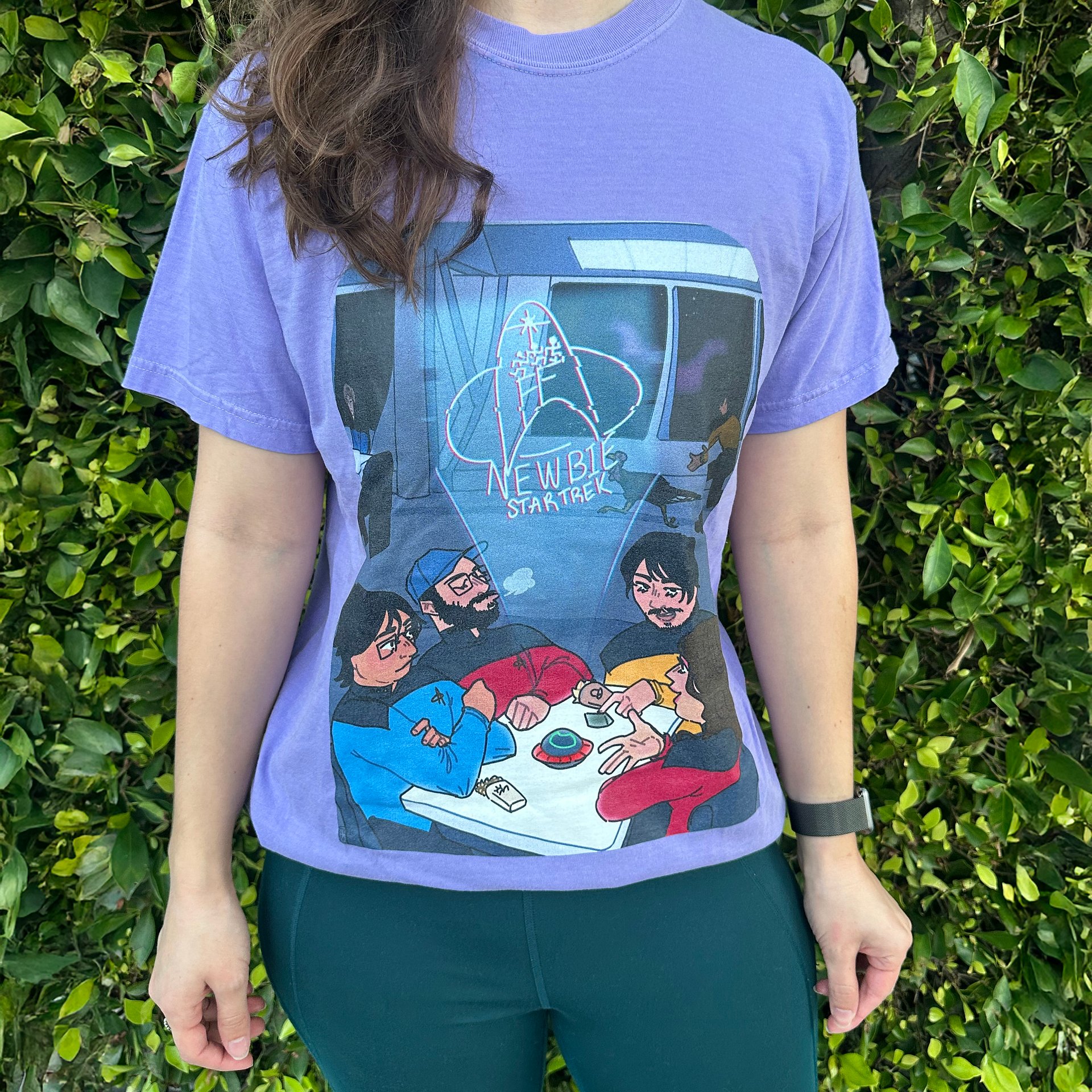 "Chillin' in Ten Forward" T-shirt by SKELERANG (Purple) product image (1)