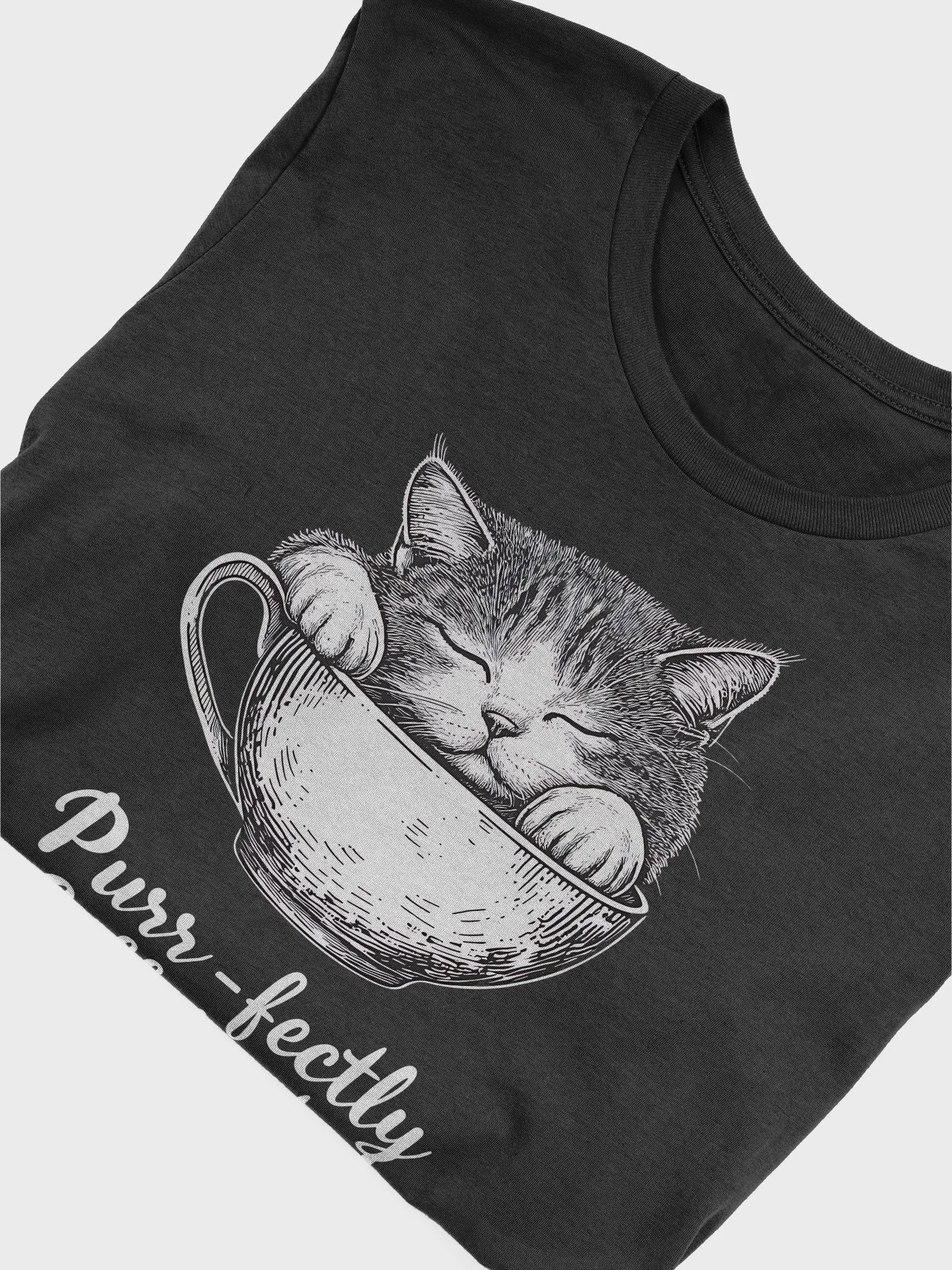 Purr-fectly Caffeinated Cat Lover Coffee Humor T-Shirt product image (47)
