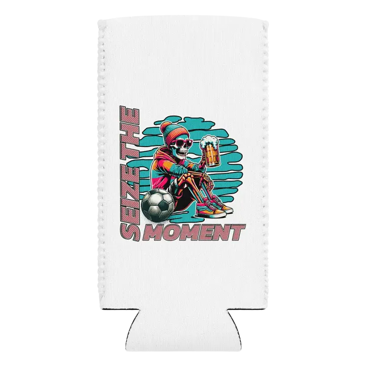 Seize The Moment Skeleton Beer Soccer Can Cooler product image (2)