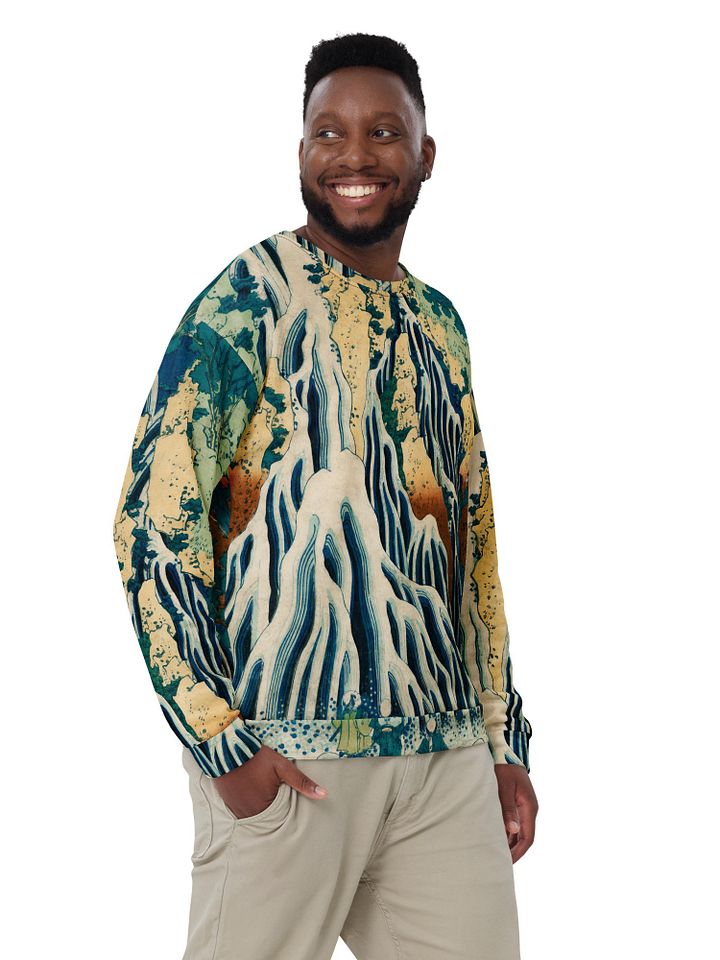 Kirifuri Falls at Mount Kurokami All-Over Print Recycled Unisex Sweatshirt product image (2)
