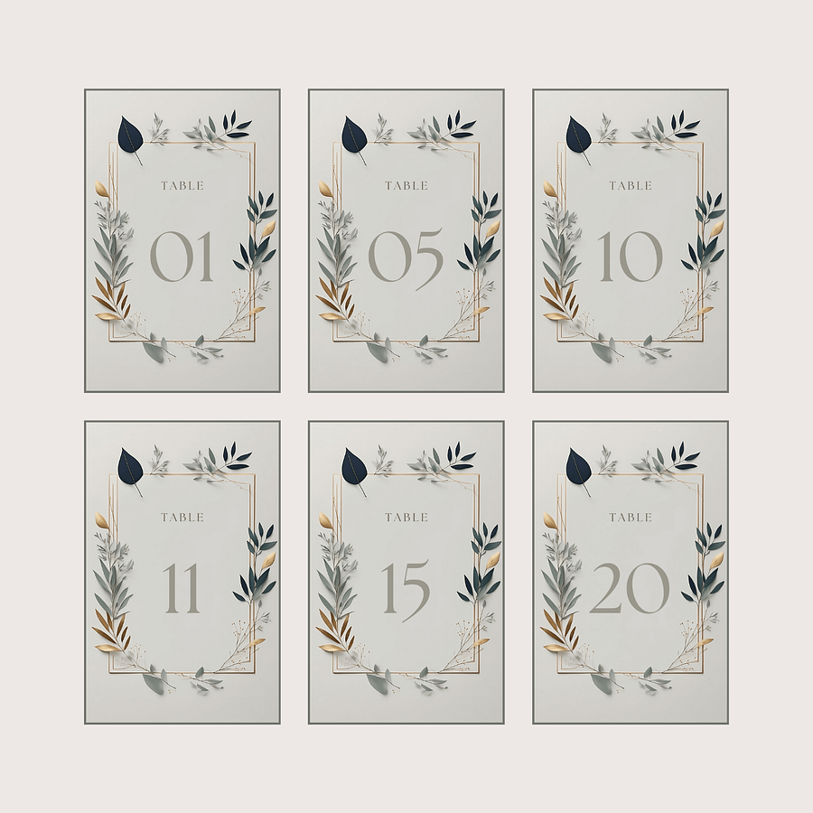 Floral Table Number Card - Dizynai (DTN-03) product image (2)