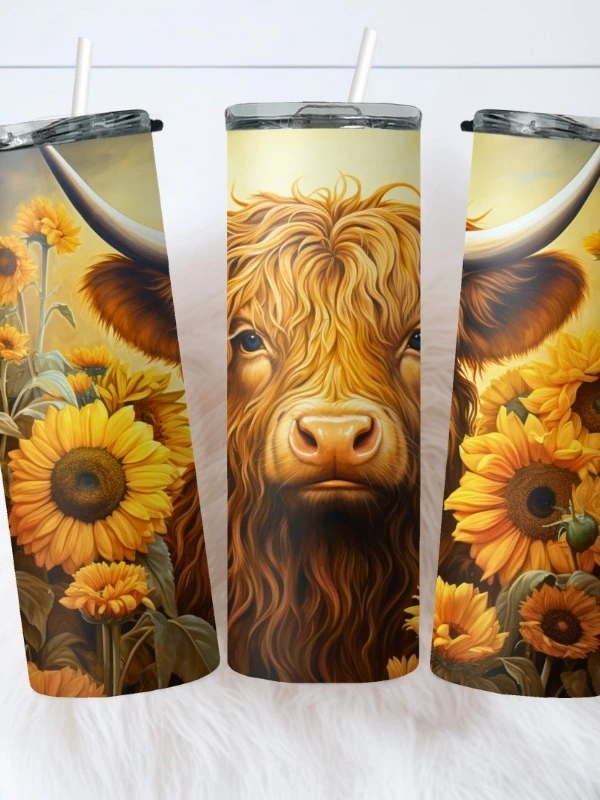 Highland Cow and Sunflowers Tumbler product image (7)