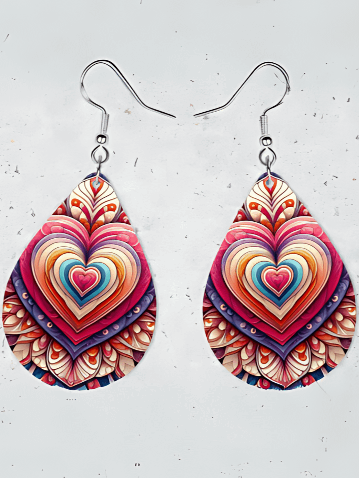 Valentine’s Day Sublimation Earring PNG – Romantic Heart Design – 300 DPI High-Resolution Instant Download product image (1)