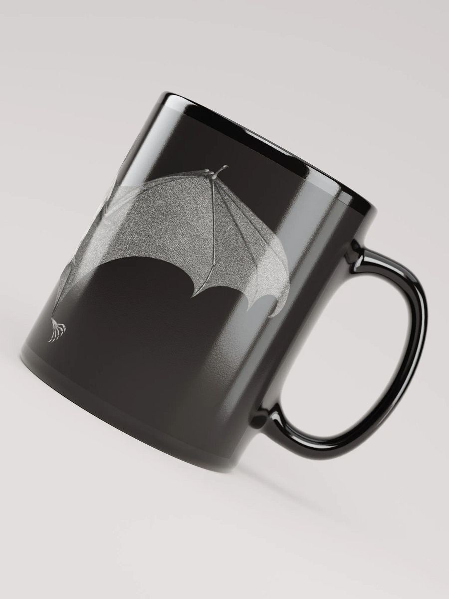 Winged Guardian Bat Black Glossy Mug product image (5)