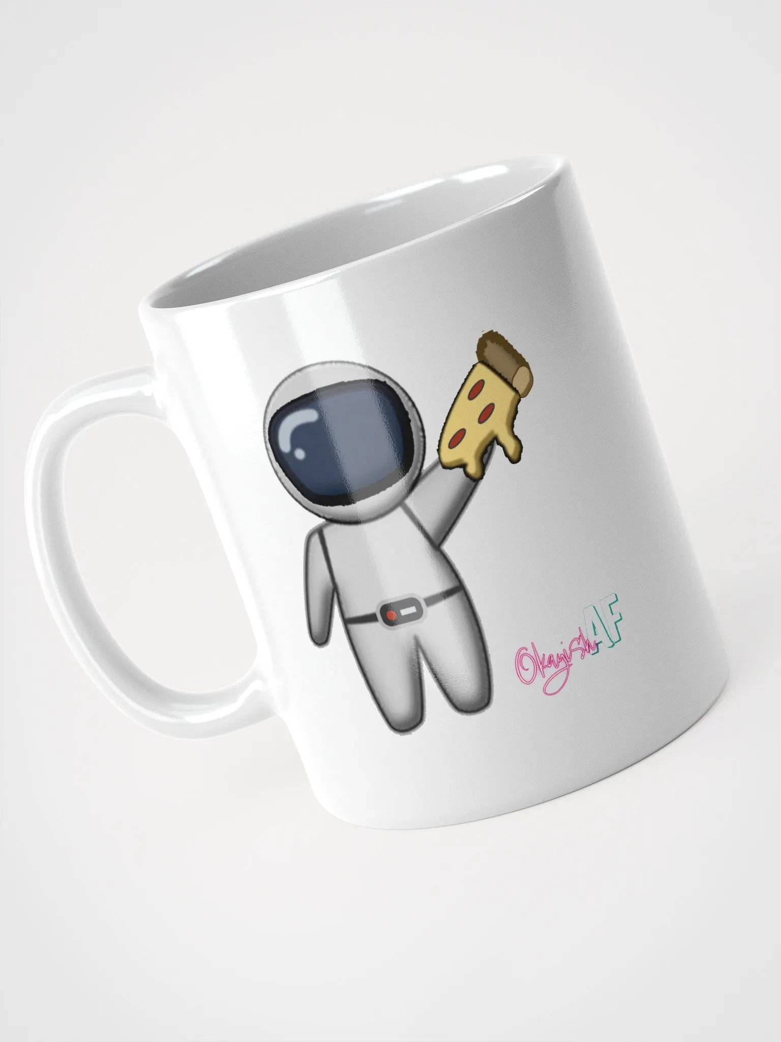 OkayishAF 20 oz White Mug - Pizzanaut product image (3)