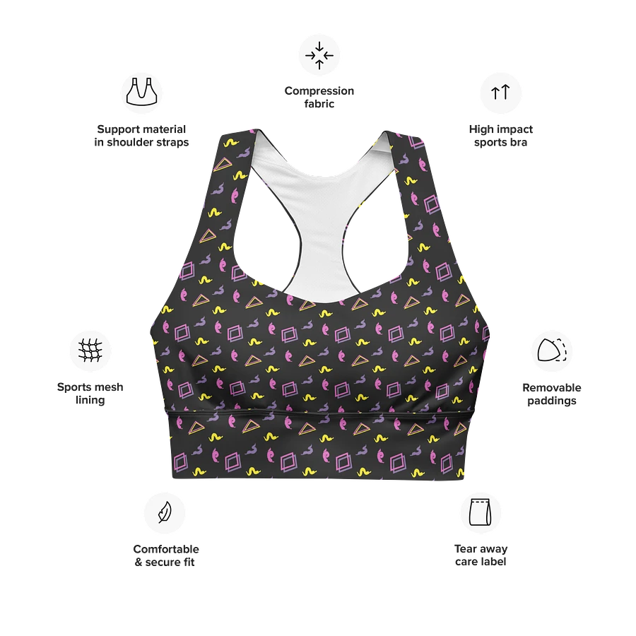 Oh worm black pattern sports bra product image (6)