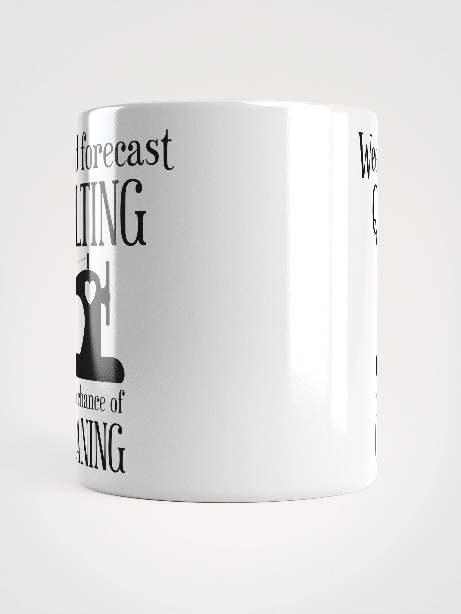 Weekend Forecast Quilting With No Chance Of Cleaning | Quilters Gift - White Ceramic Mug (Black Text) product image (13)