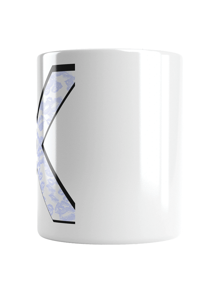 White X Light Blue Lipstick Kisses | Glossy White Mug product image (2)