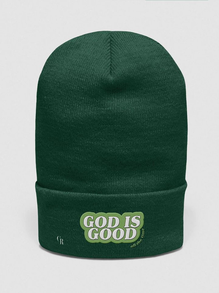 GREEN God is Good Beanie product image (1)