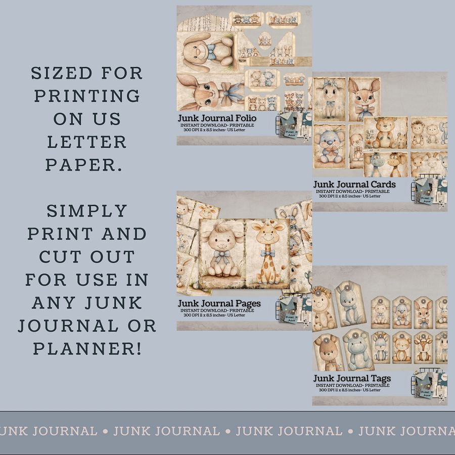Nursery Animals - Junk Journal Bundle V8 product image (4)