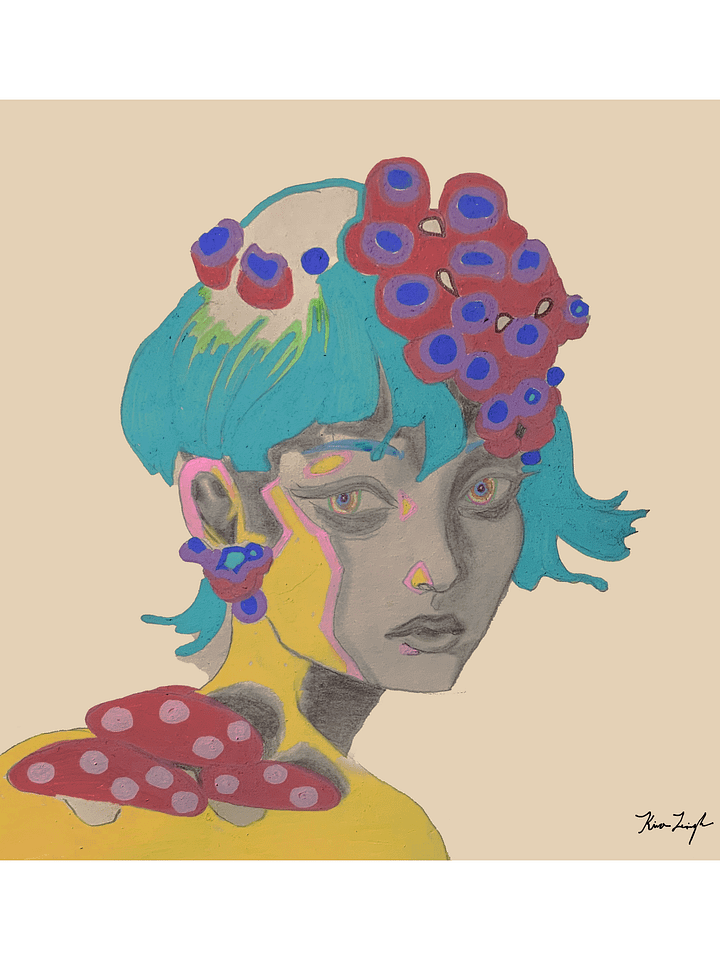 The Girl With the Mushroom Earring Original Artwork product image (1)