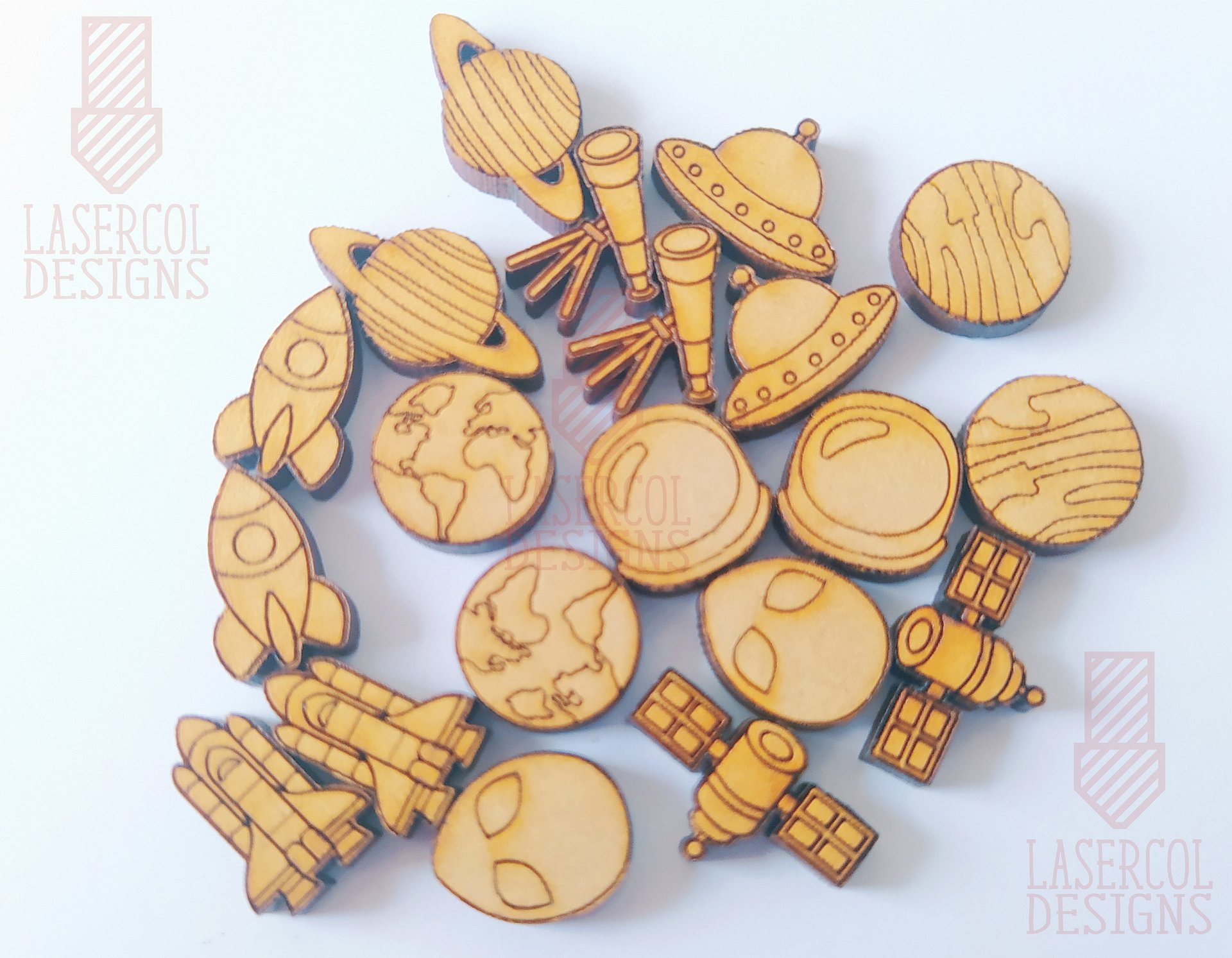 Space Cut Outs and Stud Earrings - Laser Cut Files product image (4)
