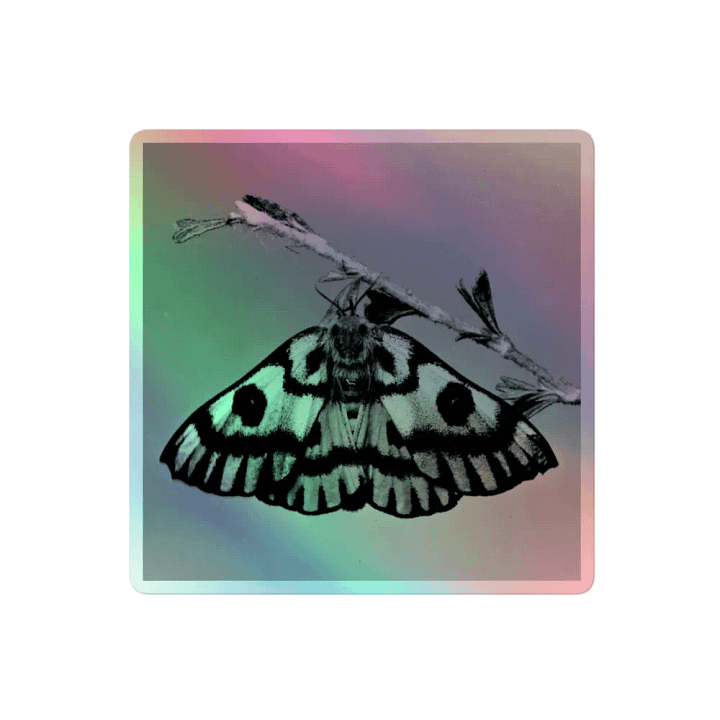 holographic sheep moth sticker product image (2)