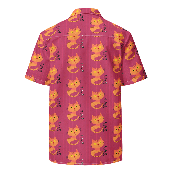 Feasting Ginger Kitty Button-Down Hawaiian Shirt - Pink product image (2)