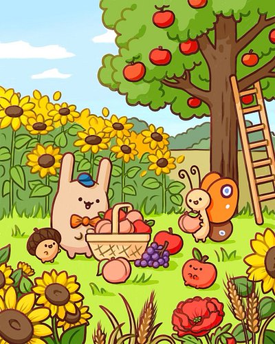 Hello September! 🍂✨
Maybe some of you remember that last month I created my first full page illustration with a detailed back...