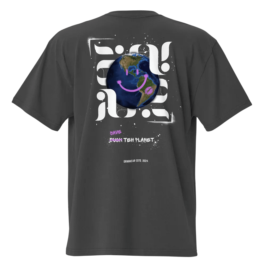 "Earth" by Grim - Black Oversized T-Shirt product image (1)
