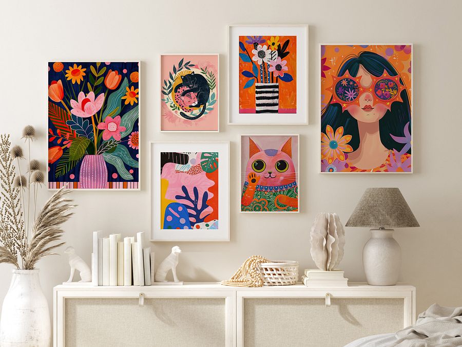 Colorful Maximalist DIGITAL Print Set of 6 product image (1)