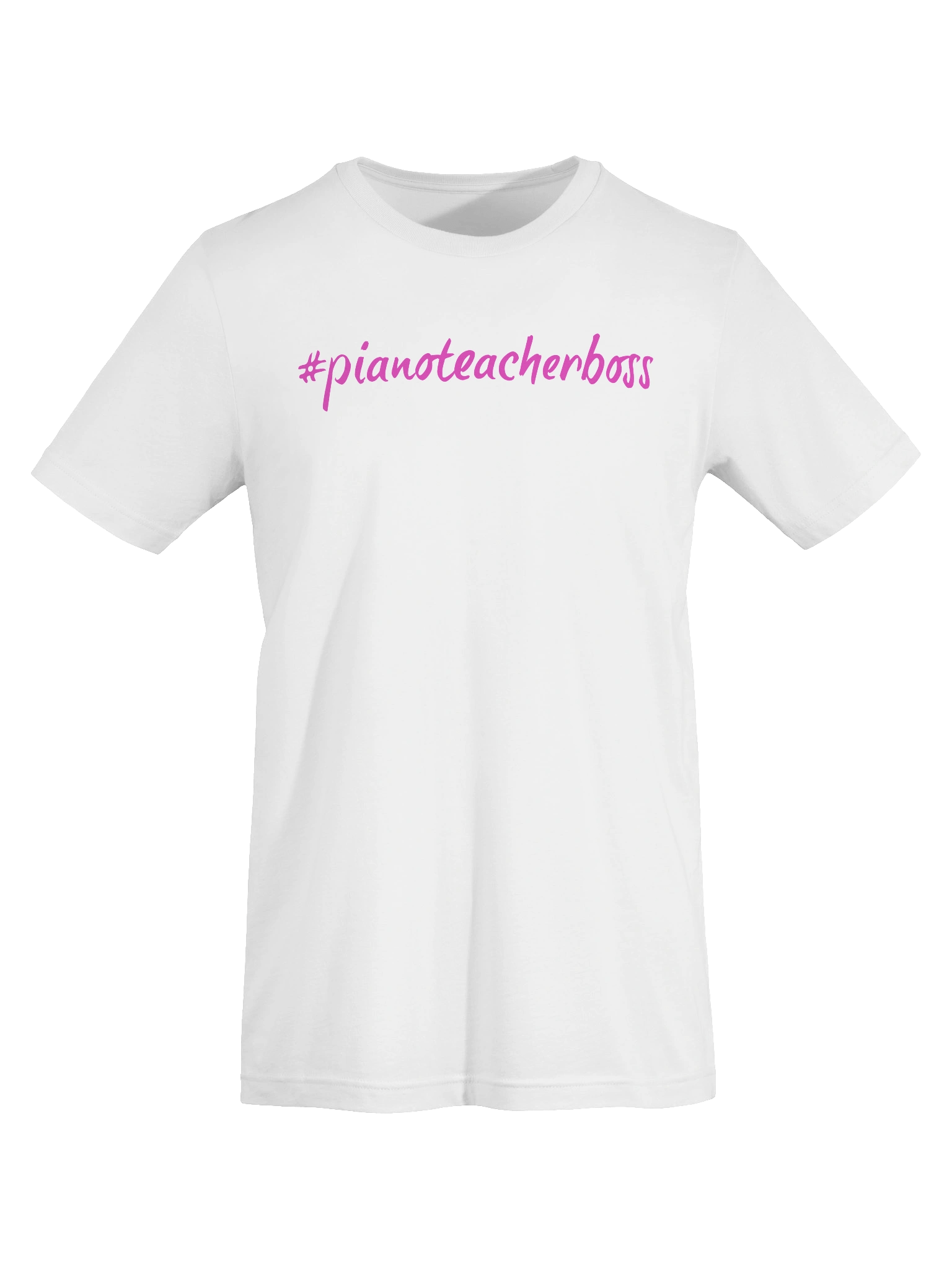 "Piano Teacher Boss" Cotton T-shirt with PINK Script product image (7)