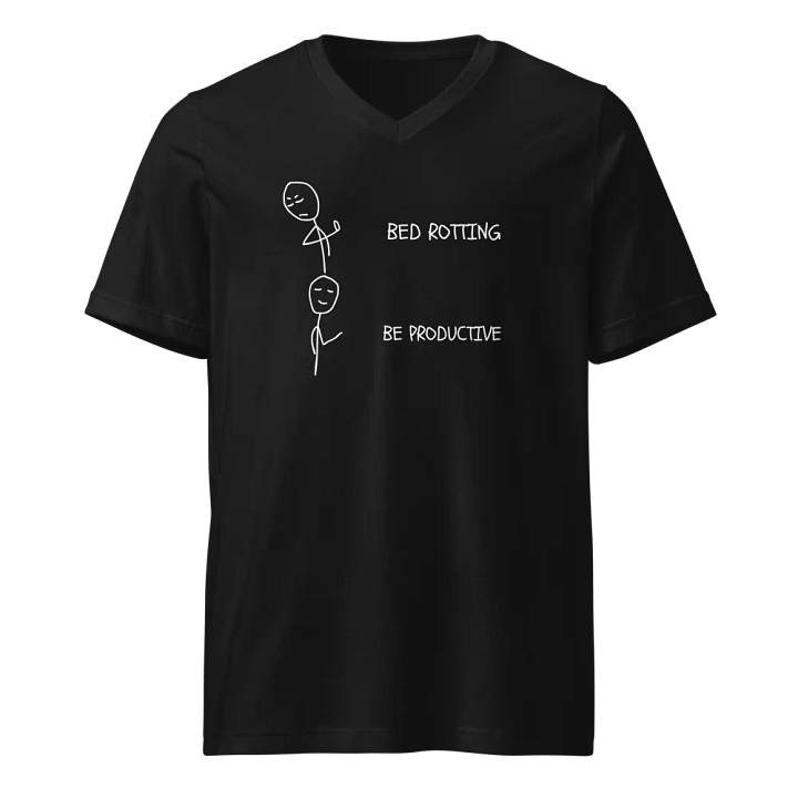 Bed Rotting vs Be Productive V-Neck Jersey T-Shirt product image (1)