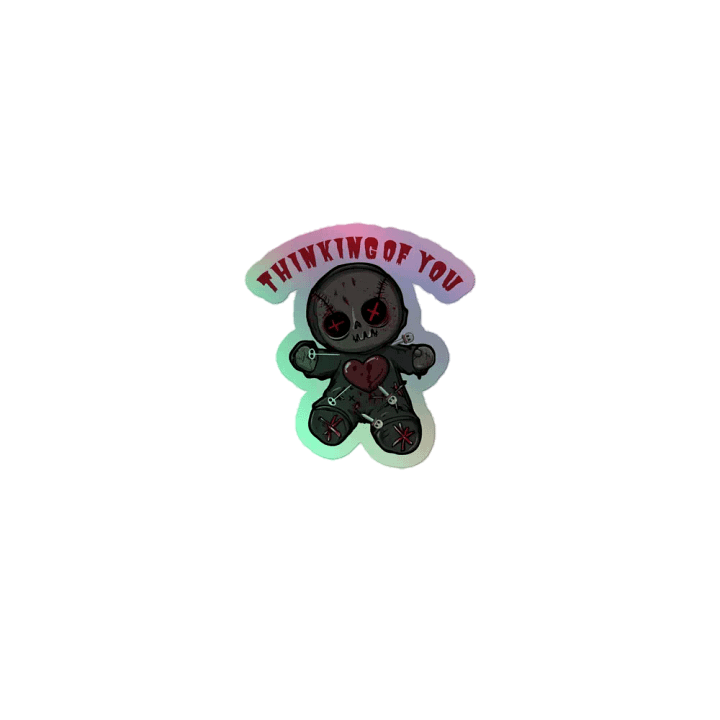 Thinking of You Voodoo Doll (Regular Verison) Holographic Sticker Sheet product image (1)