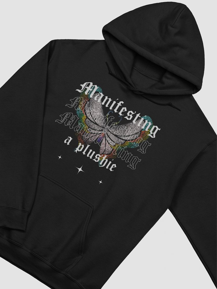 Front Print Manifesting a Plushie Pullover Hoodie - Grunge Butterfly Edition product image (1)