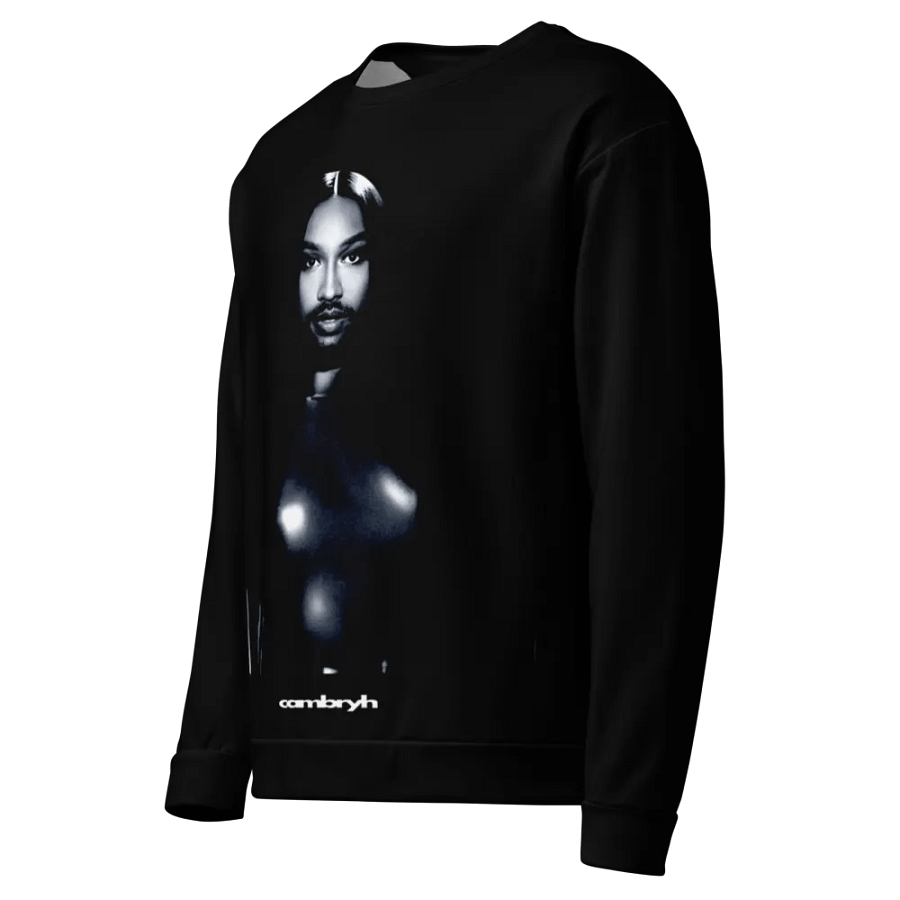 Black Large Print Crewneck Sweater product image (5)