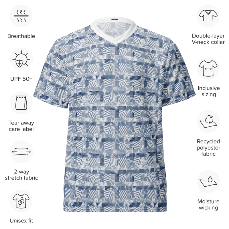 Blue Rainforest | Recycled Unisex Sports Jersey product image (5)