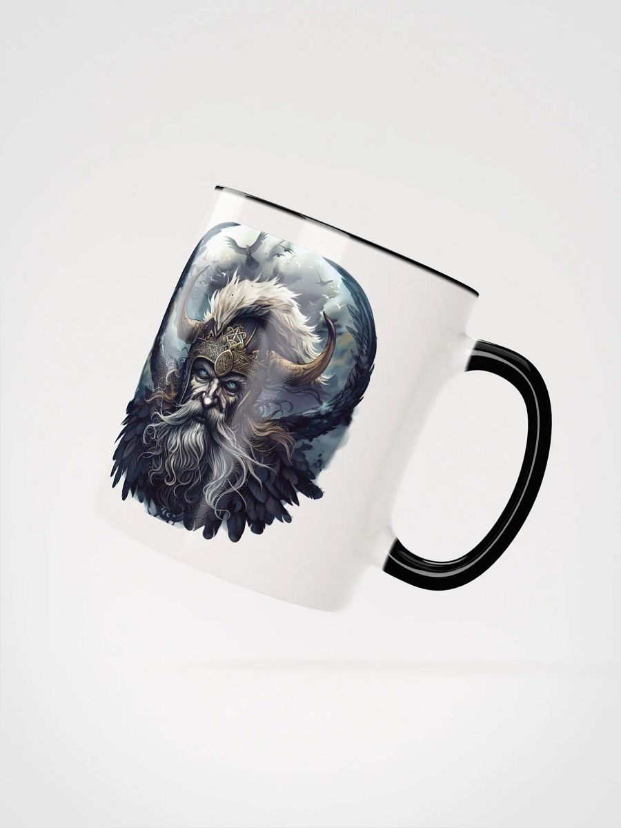 Odin - The Allfather of Norse Gods Ceramic Mug with Black Color Inside product image (3)
