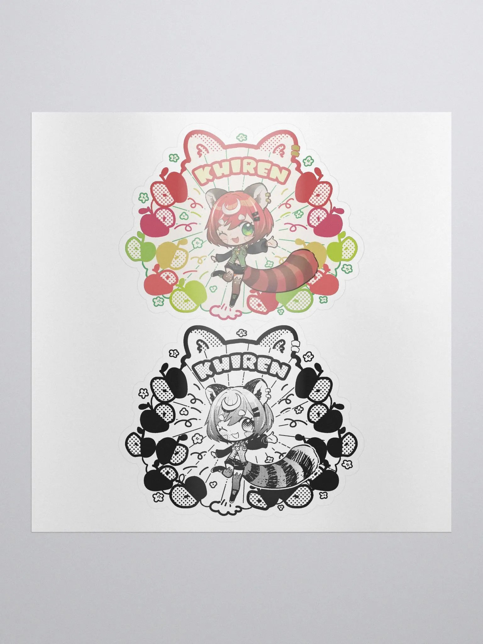 Khiren - Apple Bonanza Sticker (Color+BW) product image (1)